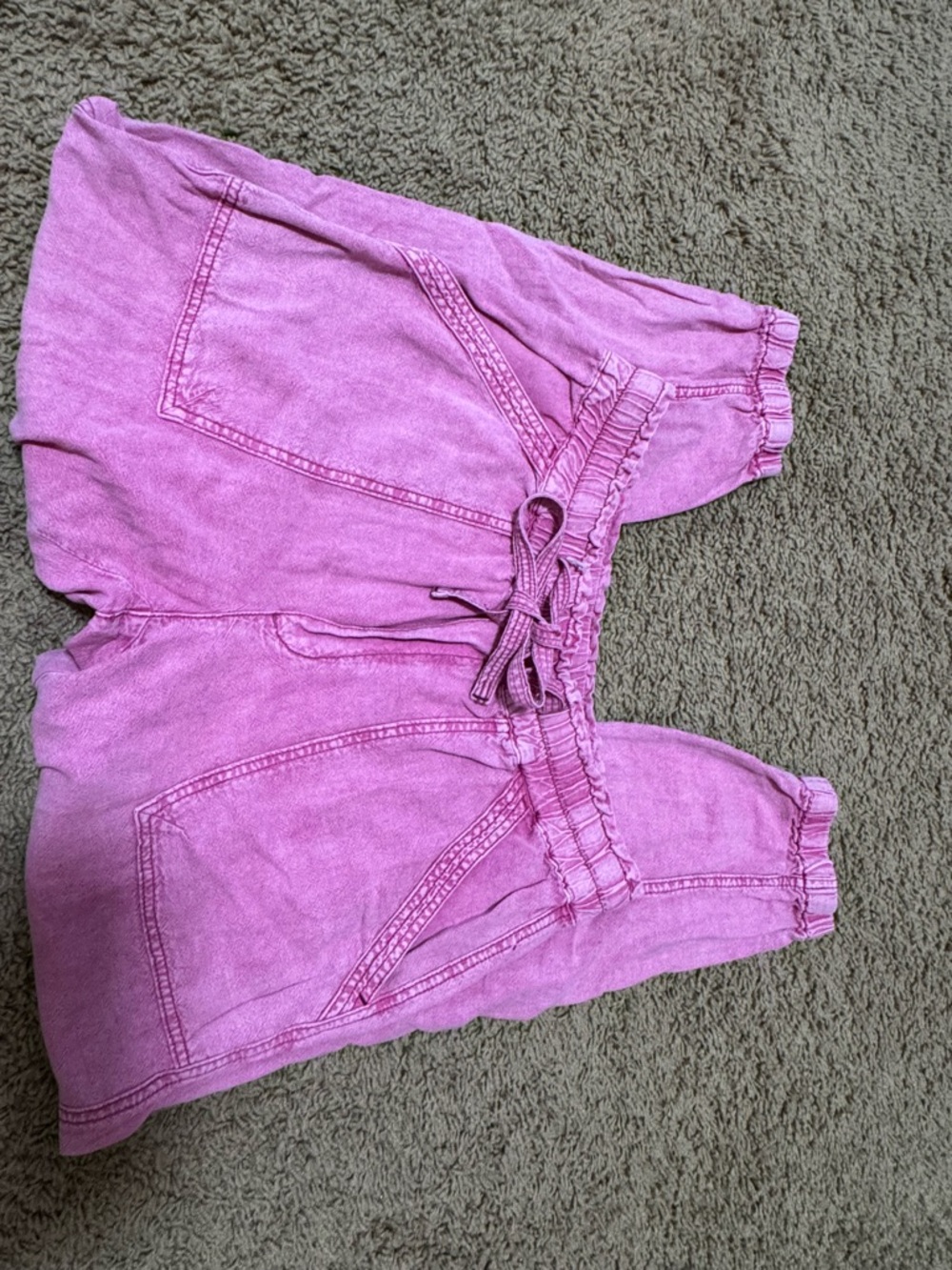 Anthropologie Pink High-Waist Drawstring Pants